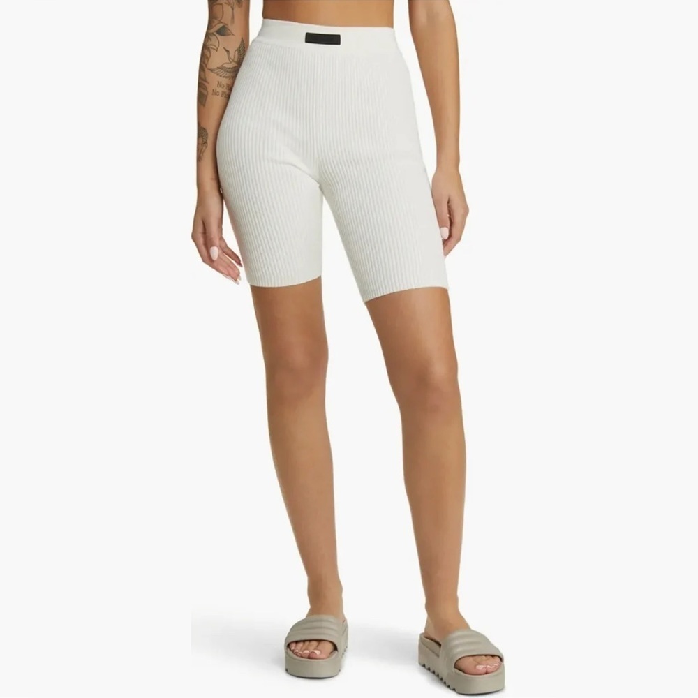 NWOT - Fear of God Essentials - Rib Sweater Bike Shorts - Cloud Dancer